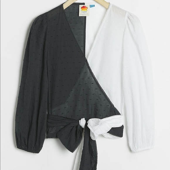 Anthropologie Tops - Anthropologie X Farm Rio Colorblocked Wrap Blouse
